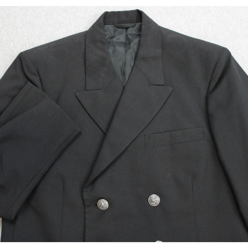 US Navy Officer Jacket Mens 41S Black Peacoat Wool Blend Double Breasted Vintage